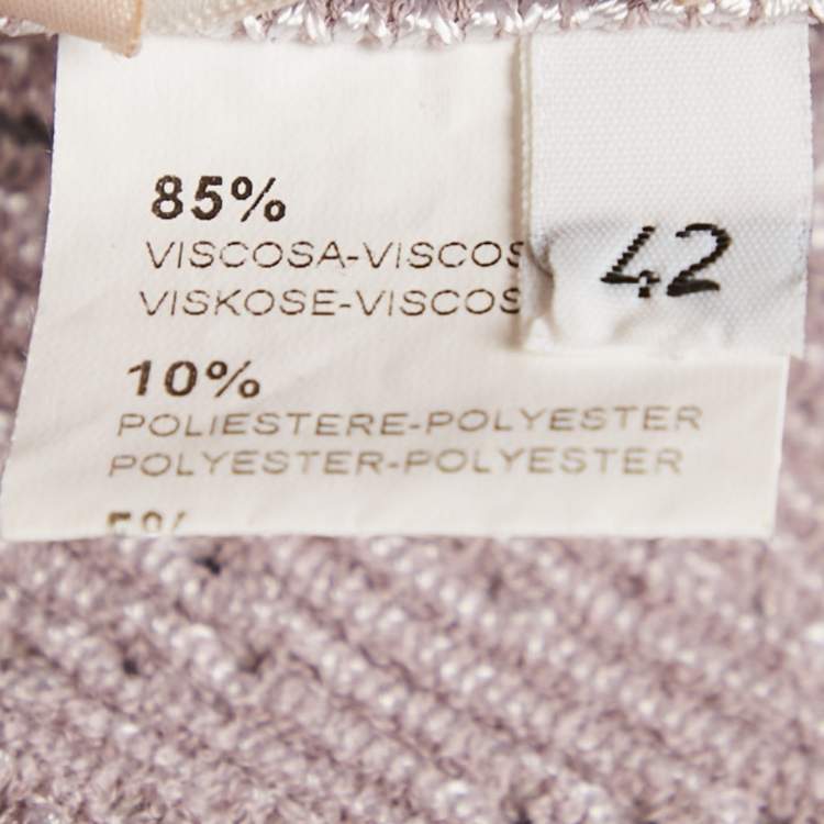 مملوكة مسبقًا Alaia Light Purple Patterned Knit Sleeveless Short Dress L