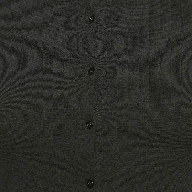 Pre Owned Alaia Black Knit Button Front Cardigan Cropped Cardigan M