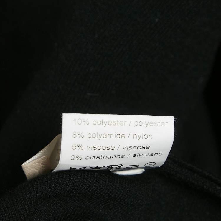 Pre Owned Alaia Black Stripe Detail Wool Blend Knit Fit and Flare Mini Dress M