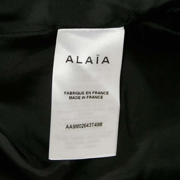 Pre Owned Alaia Red/Black Tiger Jacquard Textured Wool Short Coat M