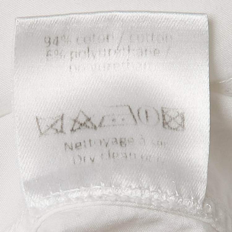 Pre Owned Alaia White Cotton Long Sleeve Crop Shirt M