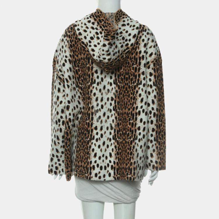 Pre Owned Alaia Brown Printed Leopard Hoodie XS