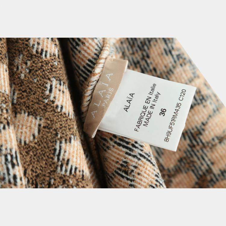 Pre Owned Alaia Brown Printed Leopard Hoodie XS