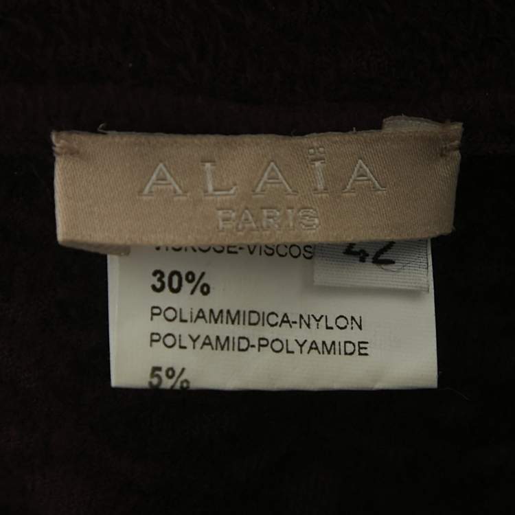 Pre Owned Alaia Burgundy Jacquard Knit Sleeveless L