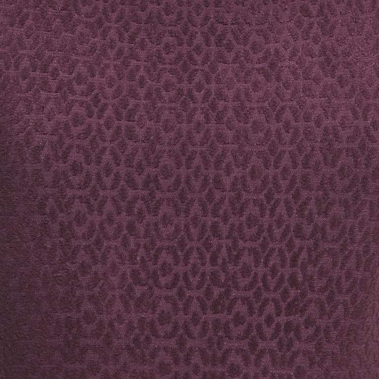 Pre Owned Alaia Burgundy Jacquard Knit Sleeveless L