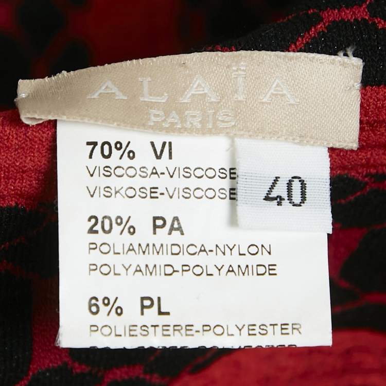 Pre Owned Alaia Red Stripe Textured Knit Sleeveless Short Dress M
