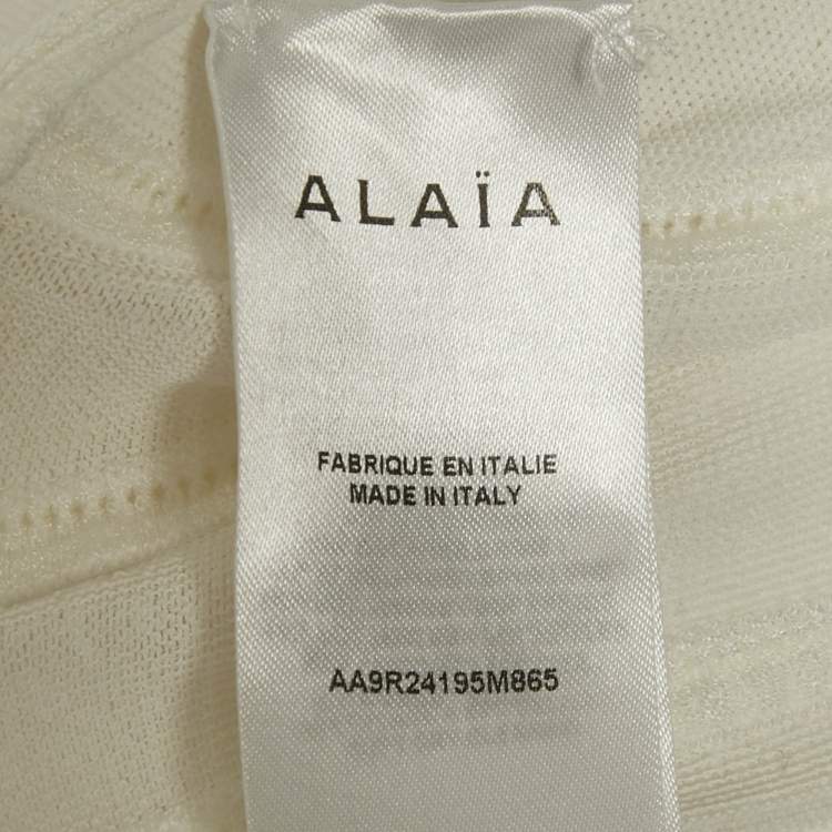 Pre Owned Alaia White Jersey Layered Long Bodycon Dress S