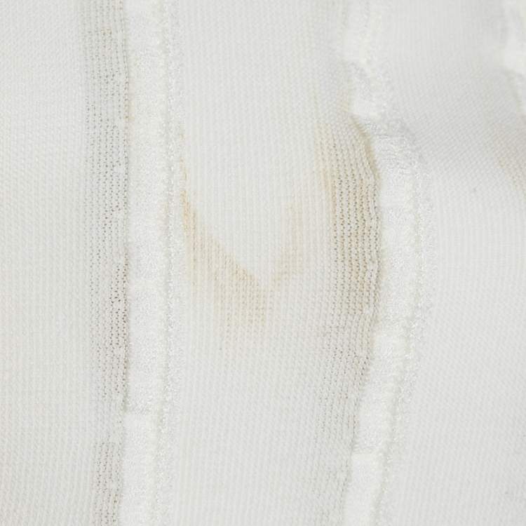 Pre Owned Alaia White Jersey Layered Long Bodycon Dress S
