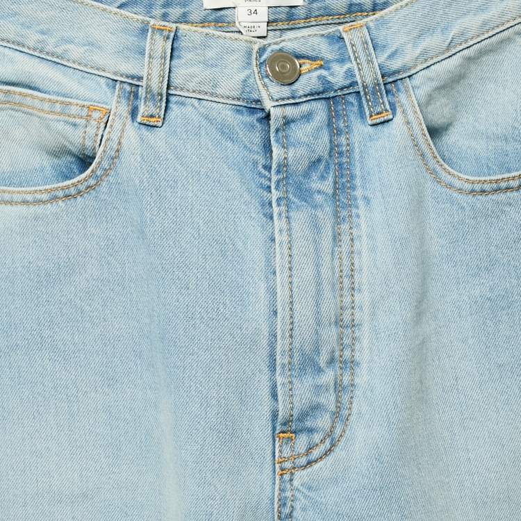 Pre Owned Alaia Blue Denim High Rise Balloon Jeans XS Waist 23"
