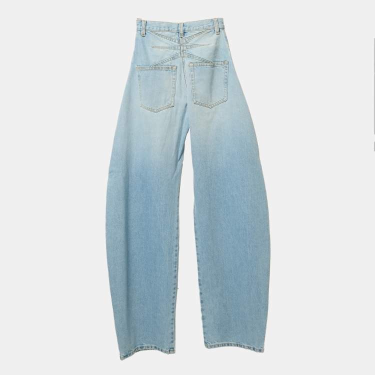 Pre Owned Alaia Blue Denim High Rise Balloon Jeans XS Waist 23"