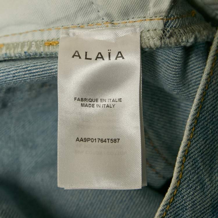 Pre Owned Alaia Blue Denim High Rise Balloon Jeans XS Waist 23"