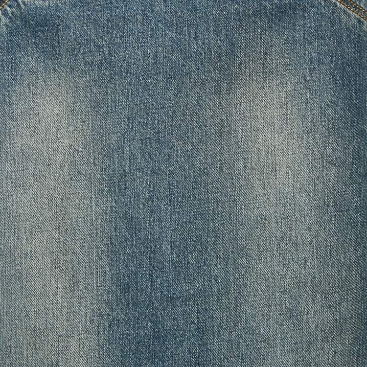 Pre Owned Alaïa Blue Faded Denim Pencil Skirt XS Waist 23"