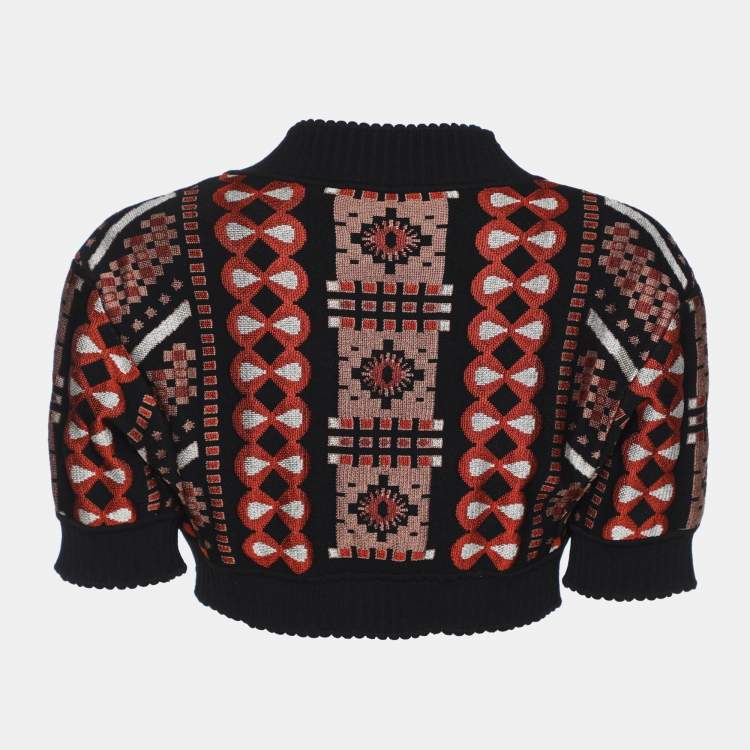 Pre Owned Alaia Multicolor Stretch Knit Cropped Shrug M