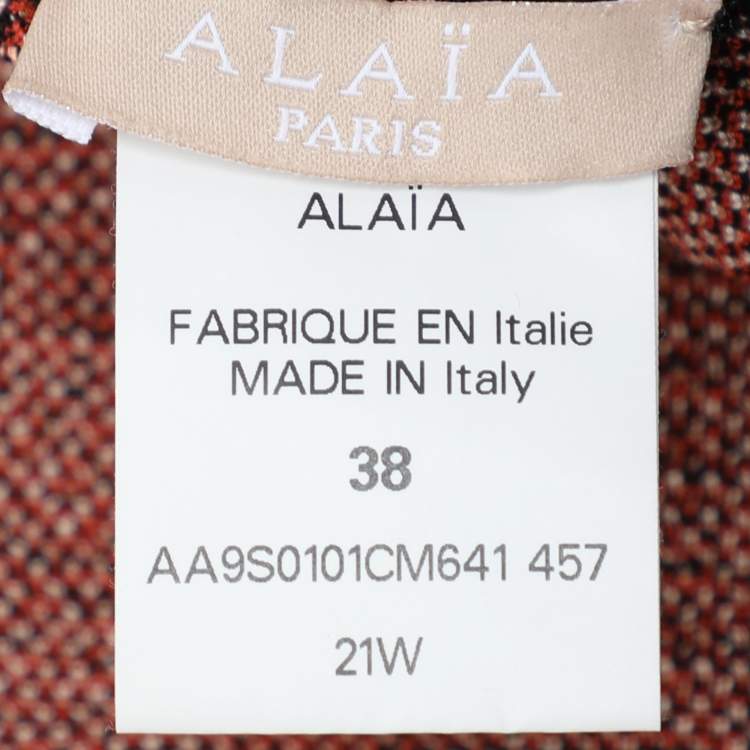 Pre Owned Alaia Multicolor Stretch Knit Cropped Shrug M