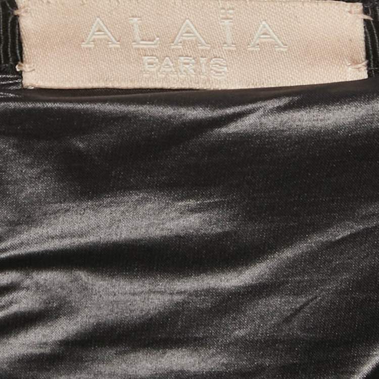Pre Owned Alaïa Black Wool Mini Skirt M