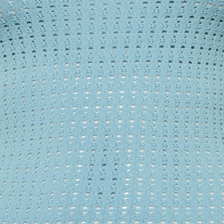 Pre Owned Alaia Blue Stretch Knit Bodycon Midi Dress S