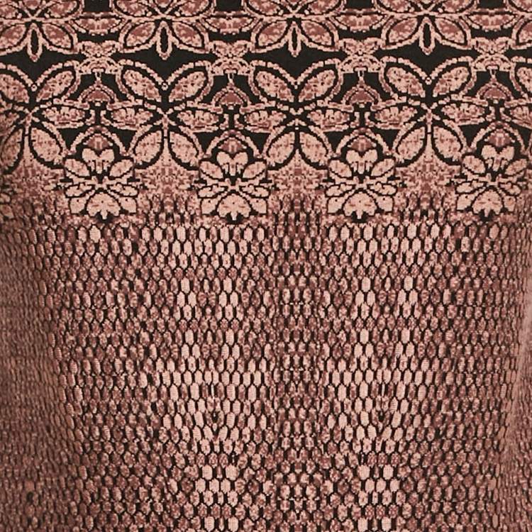 Pre Owned Alaia Black/Pink Floral Jacquard Knit Gown M