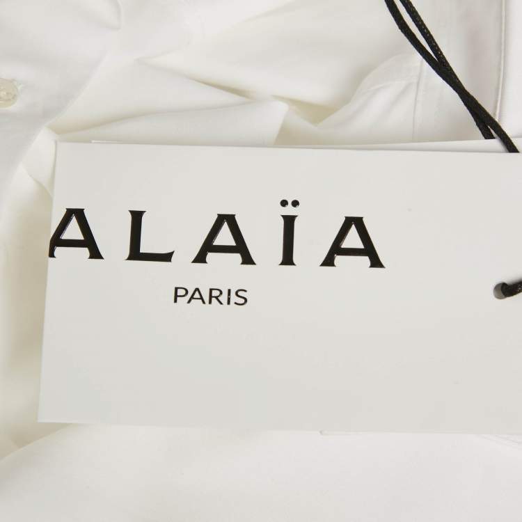Pre Owned Alaia White Cotton Long Sleeve Shirt S
