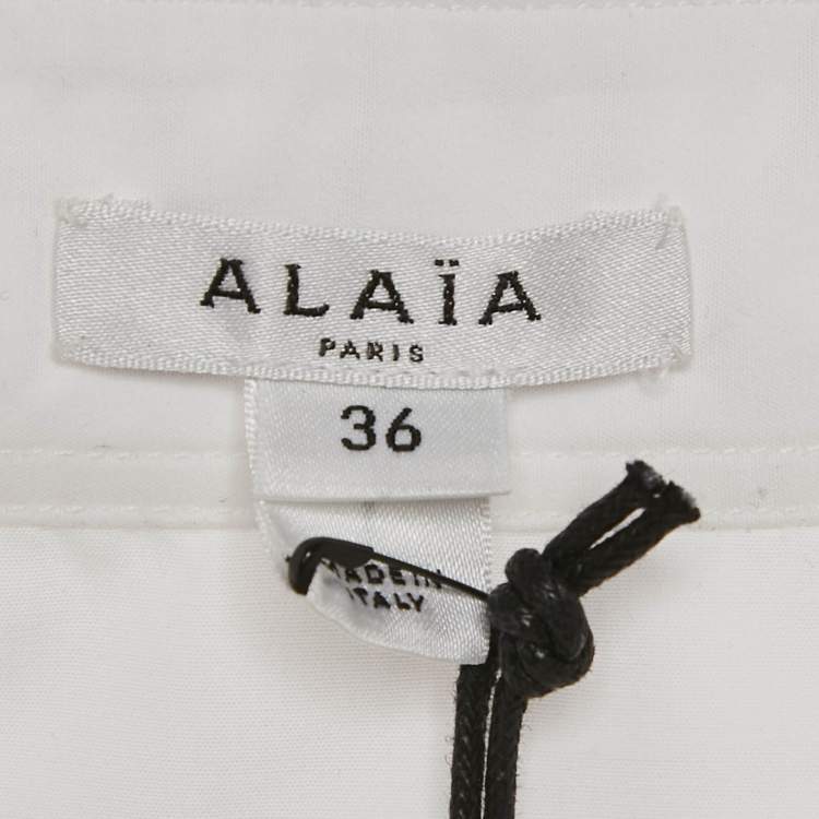 Pre Owned Alaia White Cotton Long Sleeve Shirt S
