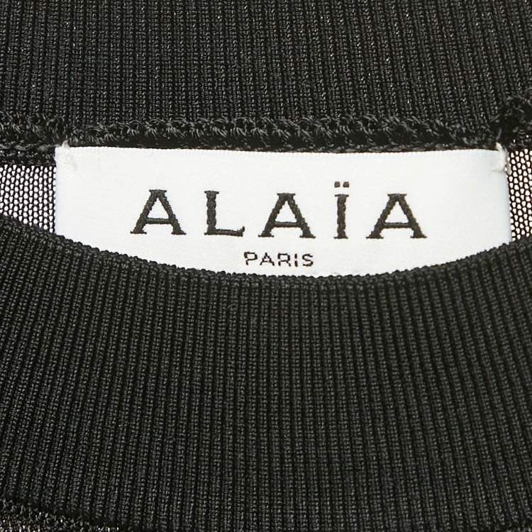 Pre Owned Alaia Black Jersey Long Sleeve Top S