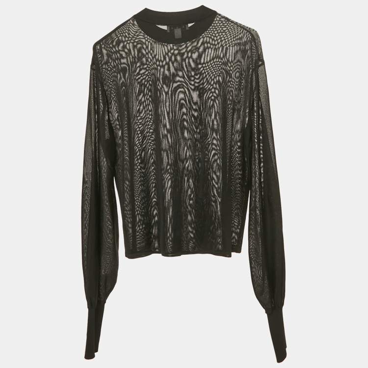 Pre Owned Alaia Black Jersey Long Sleeve Top S