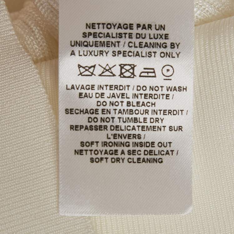 Pre Owned Alaia White Stretch Rib Knit Palazzo Pants XS