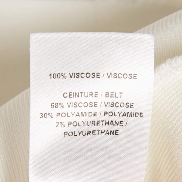Pre Owned Alaia White Stretch Rib Knit Palazzo Pants XS