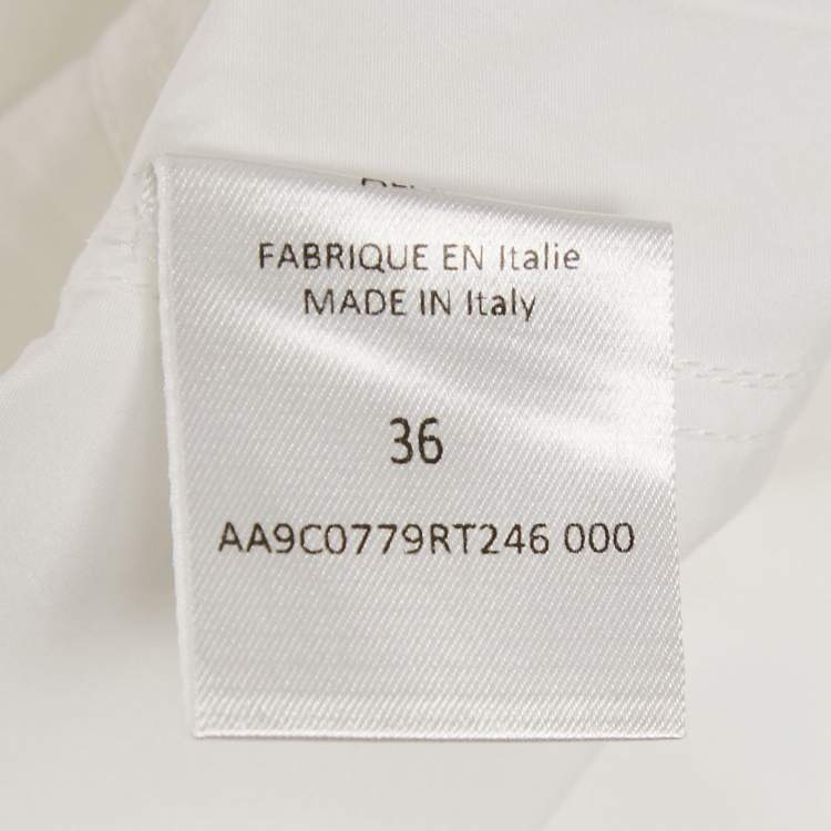 Pre Owned Alaia White Cotton Shirt Style Bodysuit S
