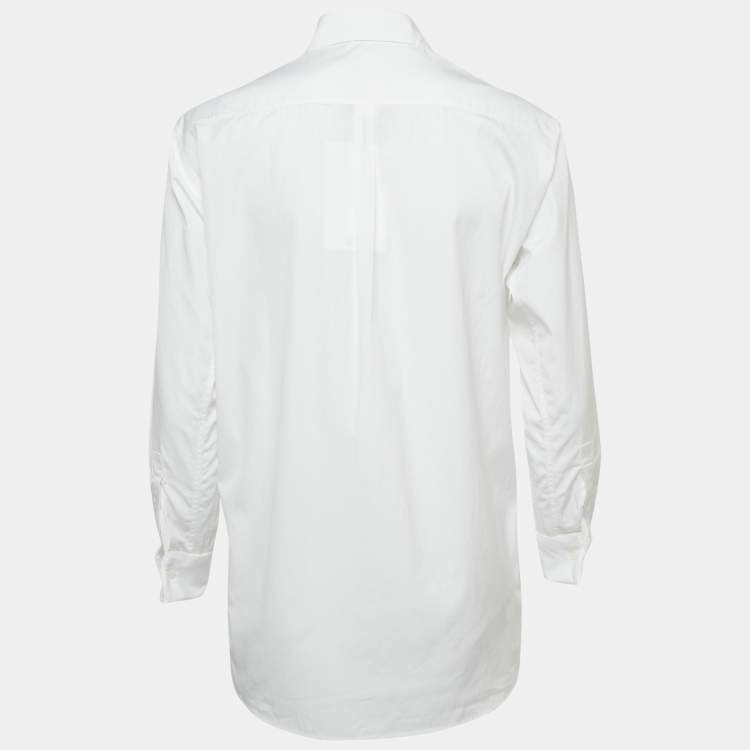 Pre Owned Alaia White Poplin Double Cuff Long Sleeve Shirt S
