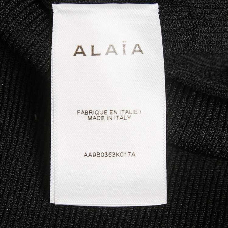 Pre Owned Alaia Black Rib Knit Tank Bodysuit S