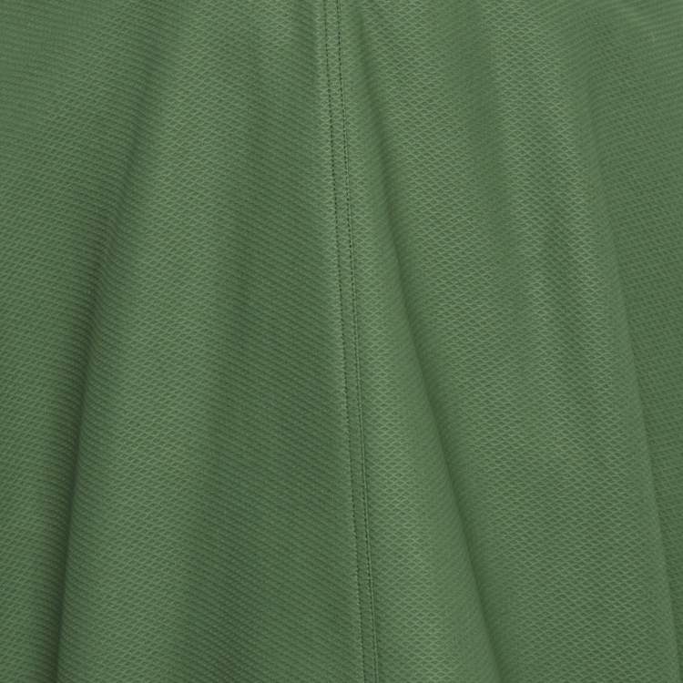 Pre Owned Alaia Green Textured Cotton Flared Short Skirt M