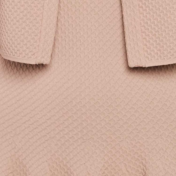 Pre Owned Alaia Beige Textured Knit Flared 2 Piece Dress M