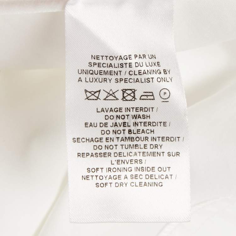 Pre Owned Alaia White Poplin High-Neck Crop Top S