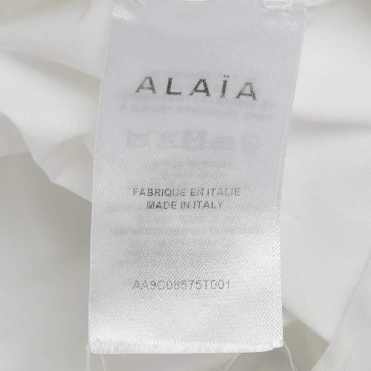 Pre Owned Alaia White Cotton Hooded Wrap Bodysuit Top S