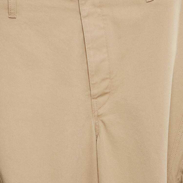 Pre Owned Alaia Beige Cotton High Waist Cargo Pants S