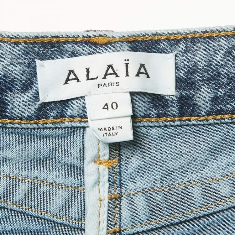 مملوكة مسبقًا Alaia Blue Denim High Rise Balloon Jeans M Waist 27"