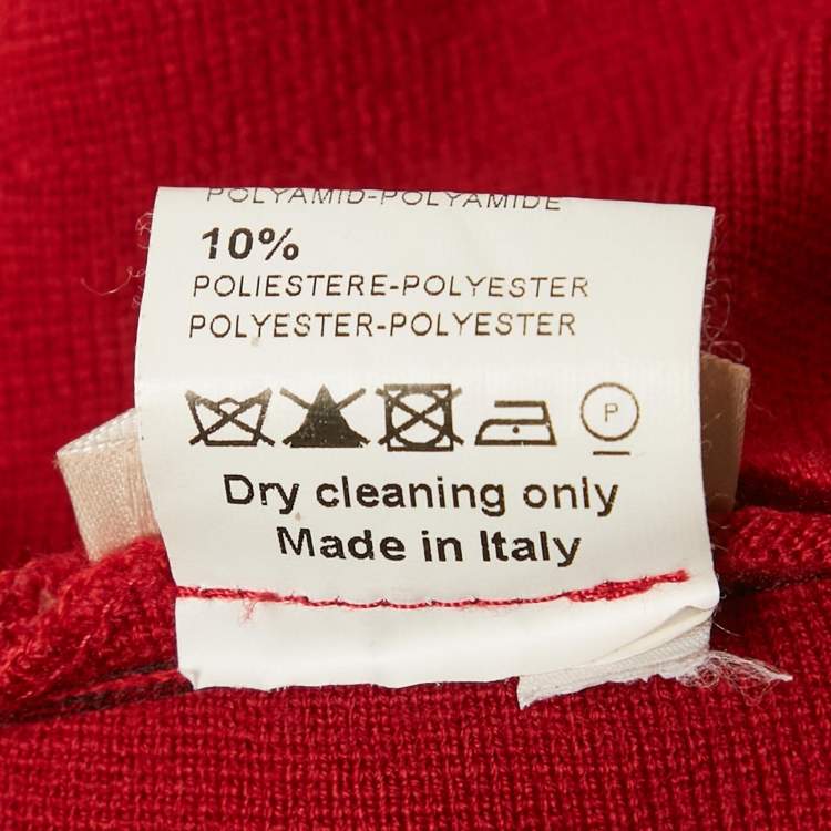 Pre Owned Alaia Light Red Stretch Knit Cut-Out Mini Dress S