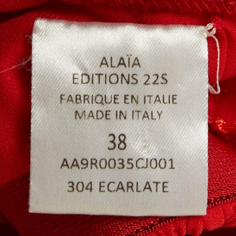 Pre Owned Alaia ÉTÉ  Edition Red Jersey Cut-Out Flared Mini Dress M