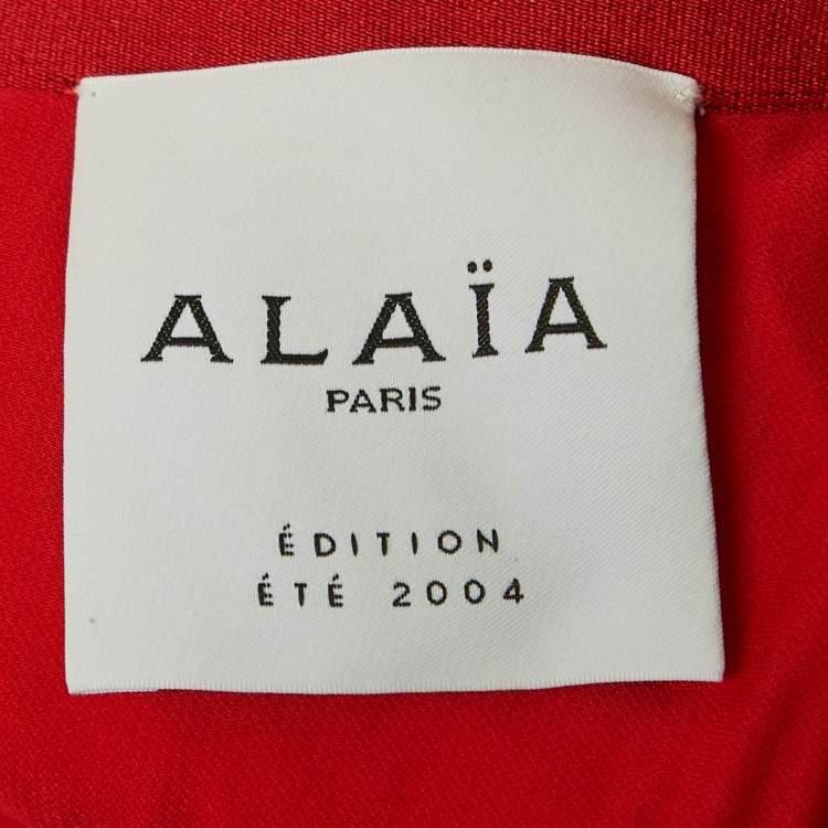 Pre Owned Alaia ÉTÉ  Edition Red Jersey Cut-Out Flared Mini Dress M