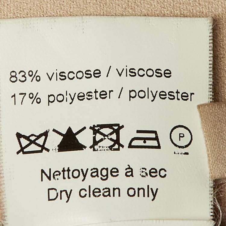 Pre Owned Alaia Beige Jersey Button Front Cropped Cardigan M