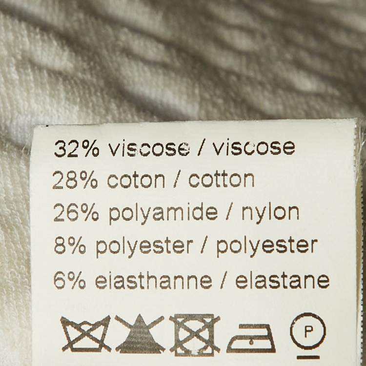 Pre Owned Alaia Ivory Dotted Jacquard Button Front Bolero M 