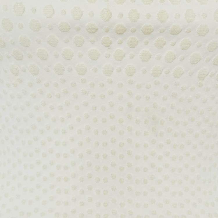 Pre Owned Alaia Ivory Dotted Jacquard Knit Peplum Top M