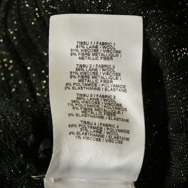 Pre Owned Alaia Black Lurex Knit Flared Mini Dress XS