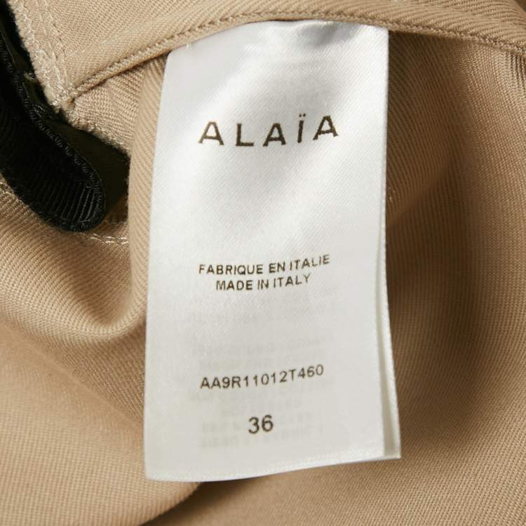 Pre Owned Alaia Beige Gabardine Halter Neck Mini Dress S