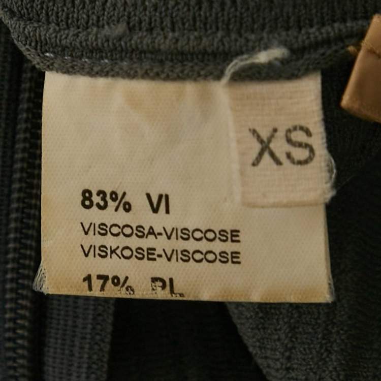 Pre Owned Alaia Grey Textured Knit Flared Mini Dress XS