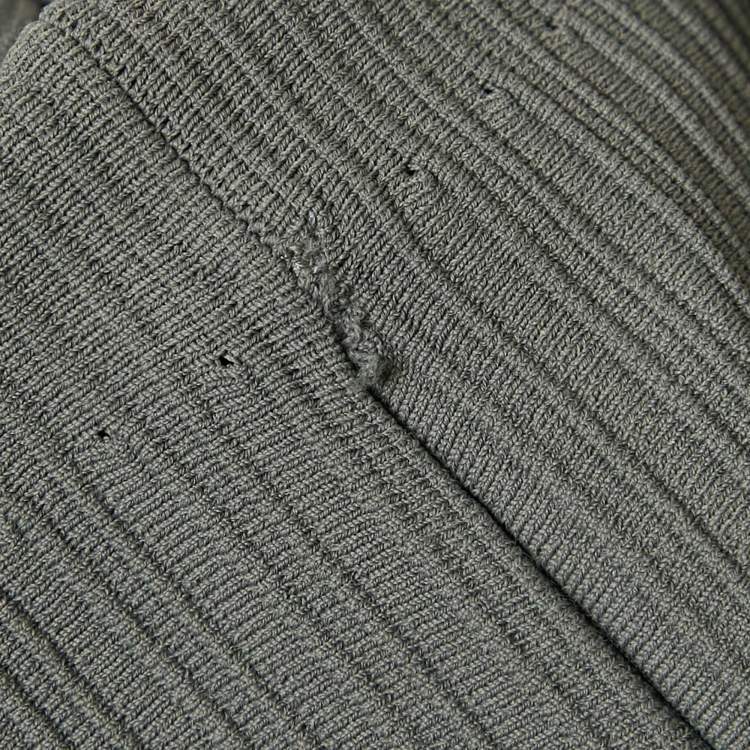 Pre Owned Alaia Grey Textured Knit Flared Mini Dress XS