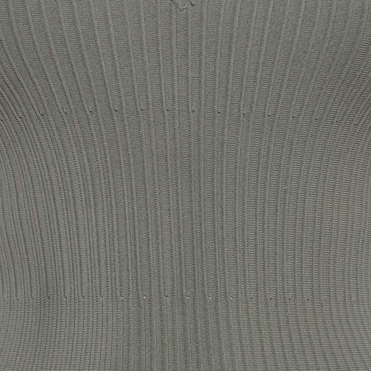 Pre Owned Alaia Grey Textured Knit Flared Mini Dress XS