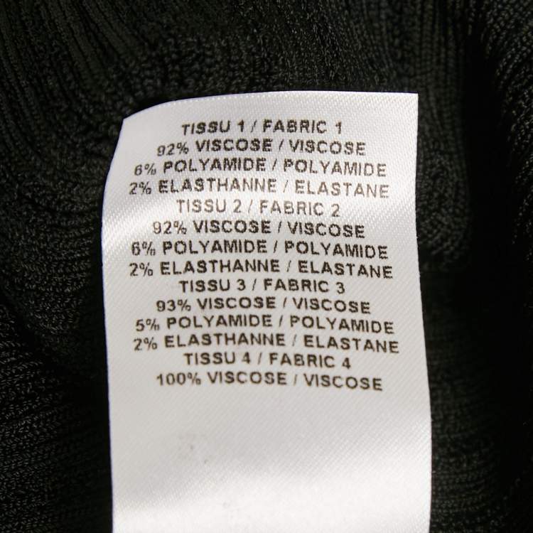 Pre Owned Alaia Black Shiny Silky Rib Knit Flared Mini Dress S