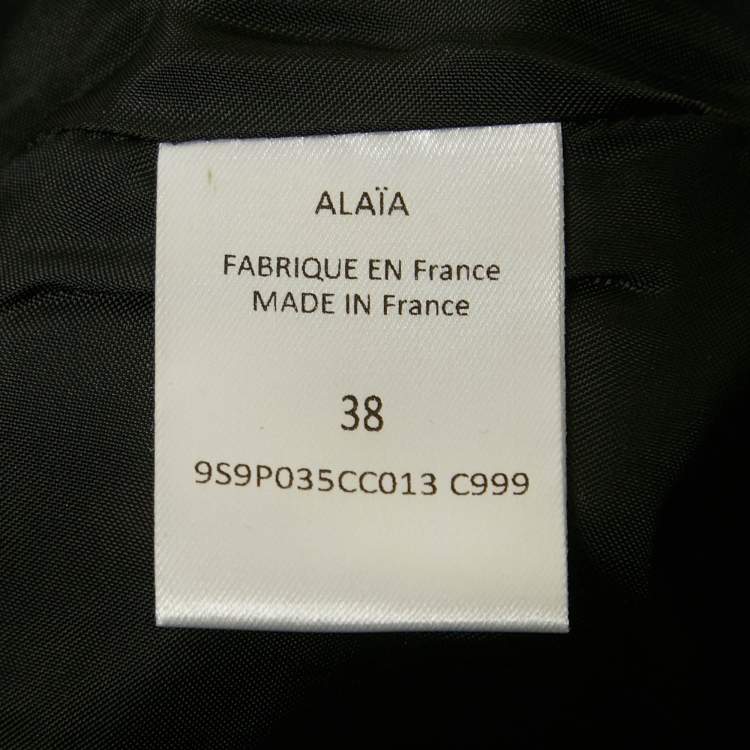 Pre Owned Alaia Black Leather Pleated Shorts M