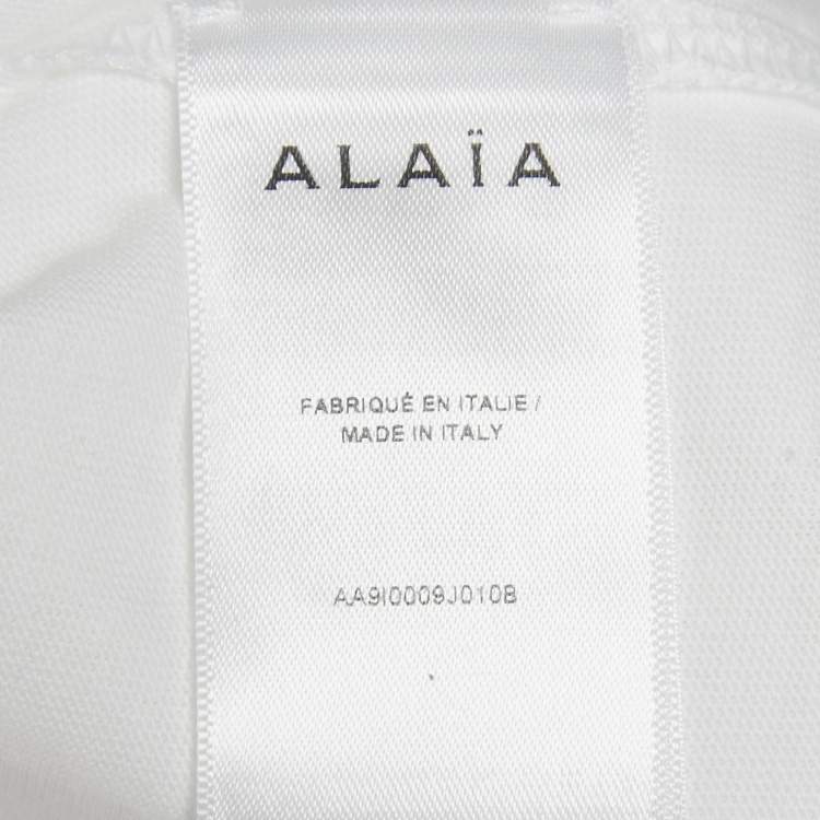 Pre Owned Alaia White Cotton Jersey Cropped T-Shirt XS